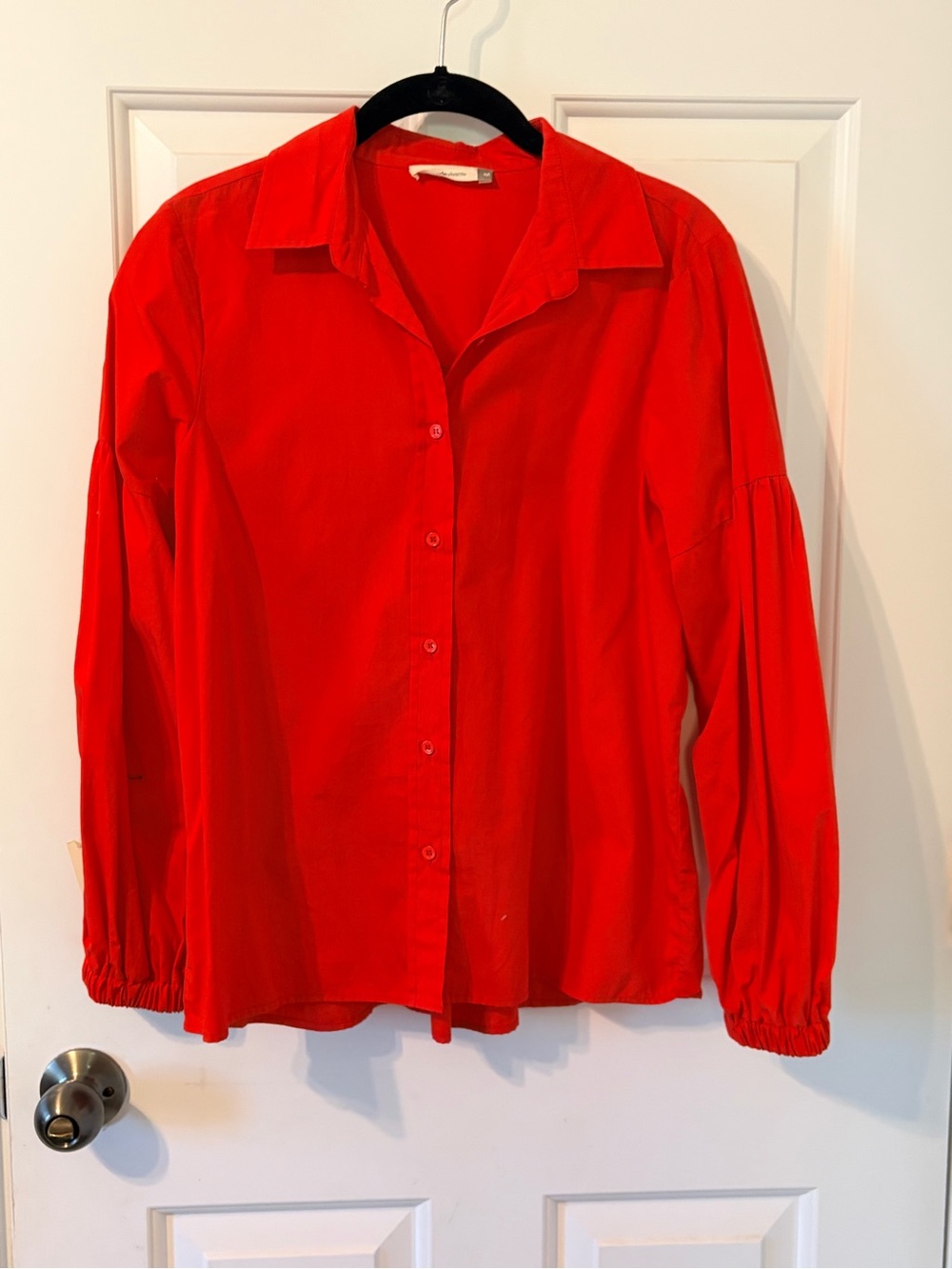Classic Red Button-Up Blouse
